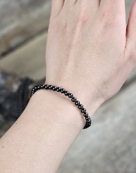 Onyx, armband 4mm runda pärlor