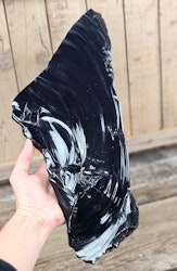 Svart Obsidian rå XL #4