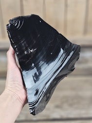 Svart Obsidian rå XL #5