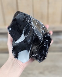 Svart Obsidian rå XL #8