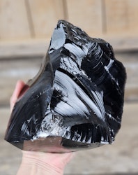 Svart Obsidian rå XL #9