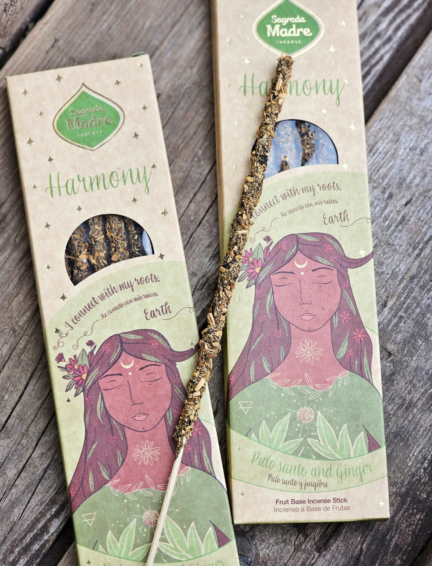 Sagrada Madre -  5 Elements, Earth (Palo Santo & Ingefära) rökelsepinnar