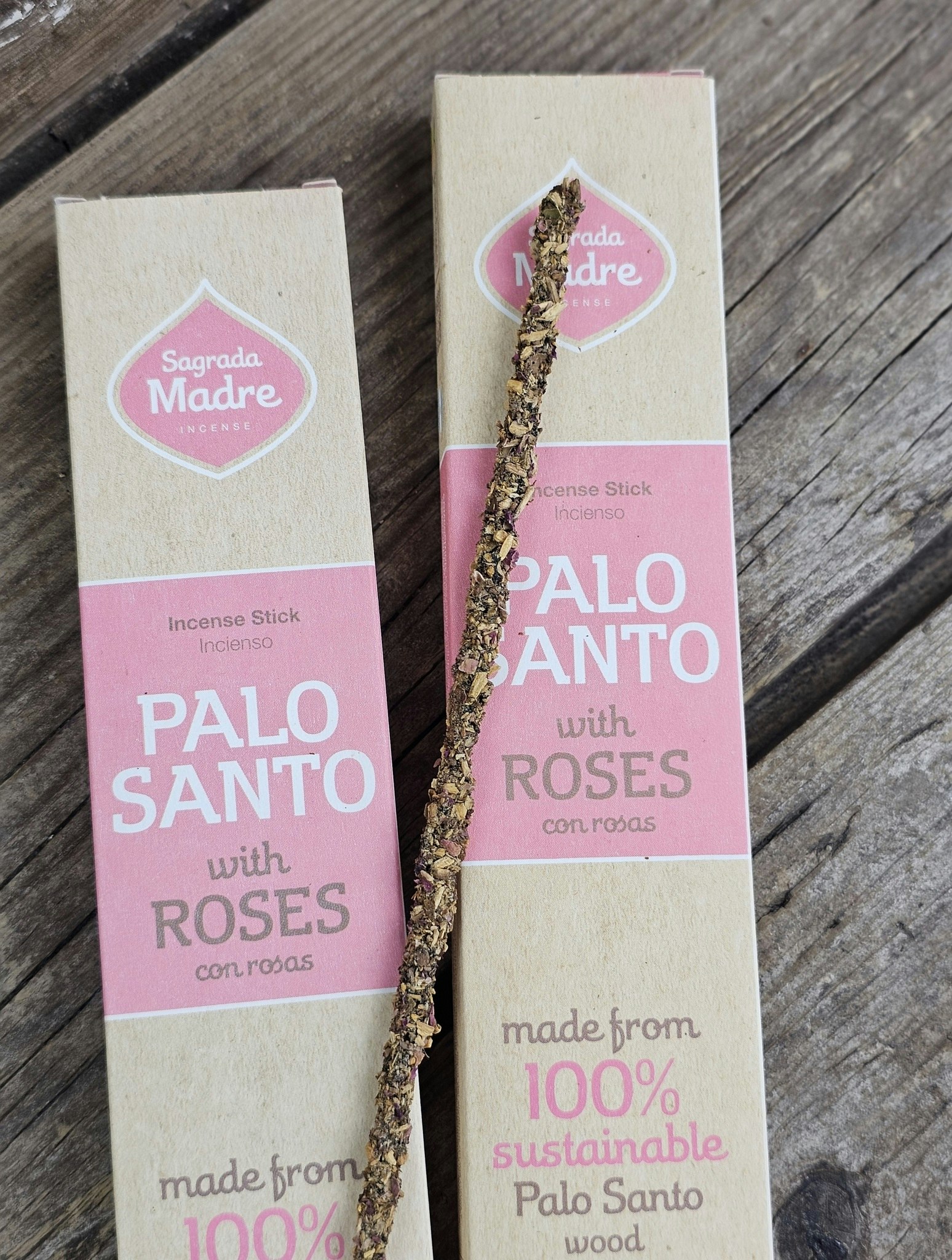 Sagrada Madre - Palo Santo med Rosor, rökelsepinnar