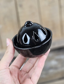 Rökelsebrännare, oval glans svart