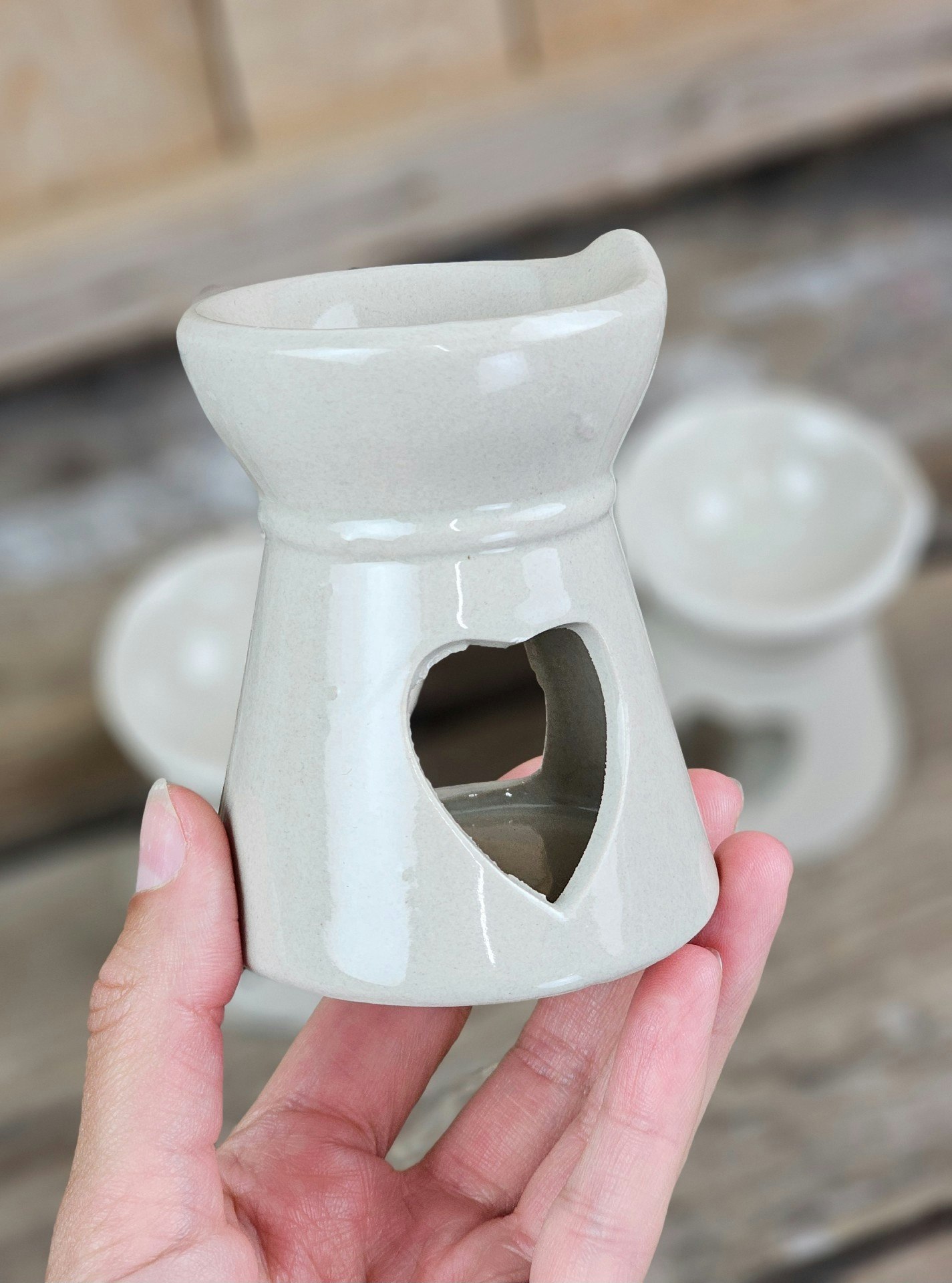 Aromalampa, diffuser beige hjärta