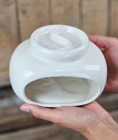 Aromalampa, dubbel diffuser creme vit