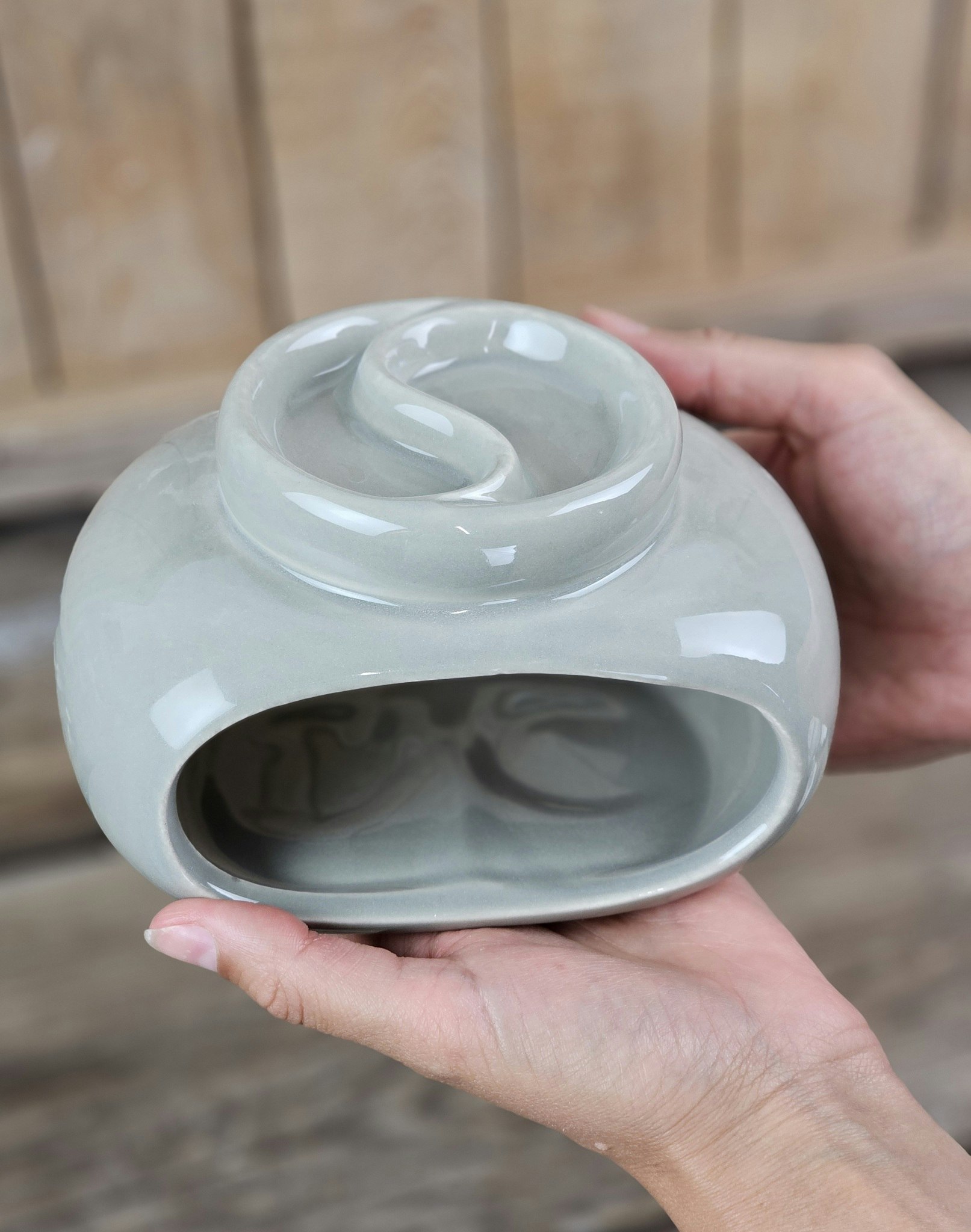 Aromalampa, dubbel diffuser grå