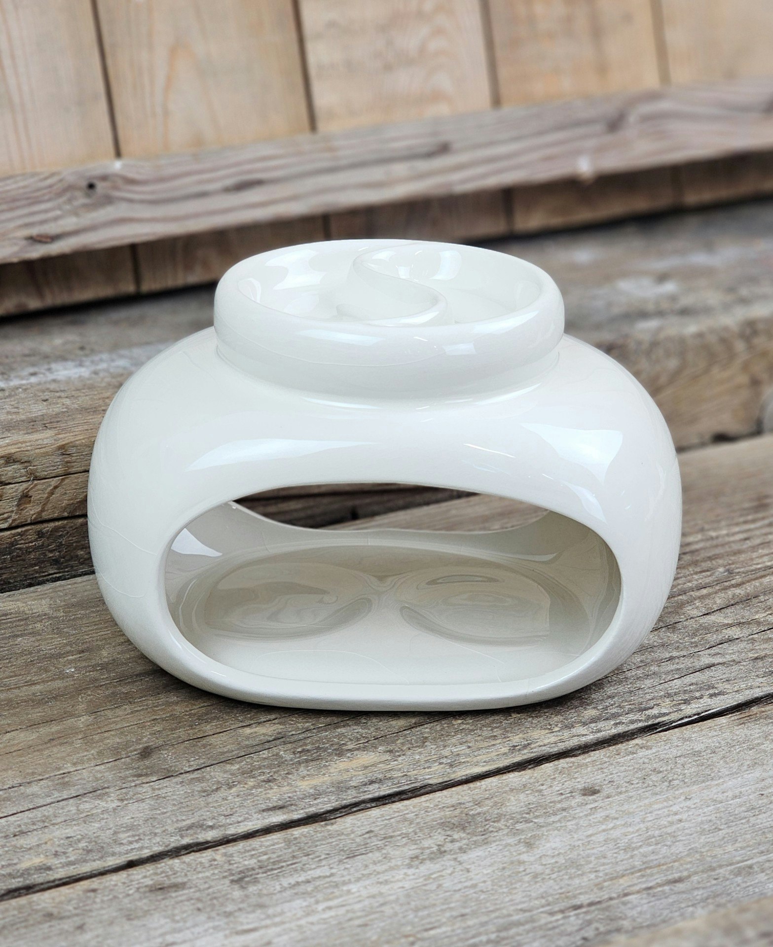 Aromalampa, dubbel diffuser creme vit