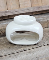 Aromalampa, dubbel diffuser creme vit