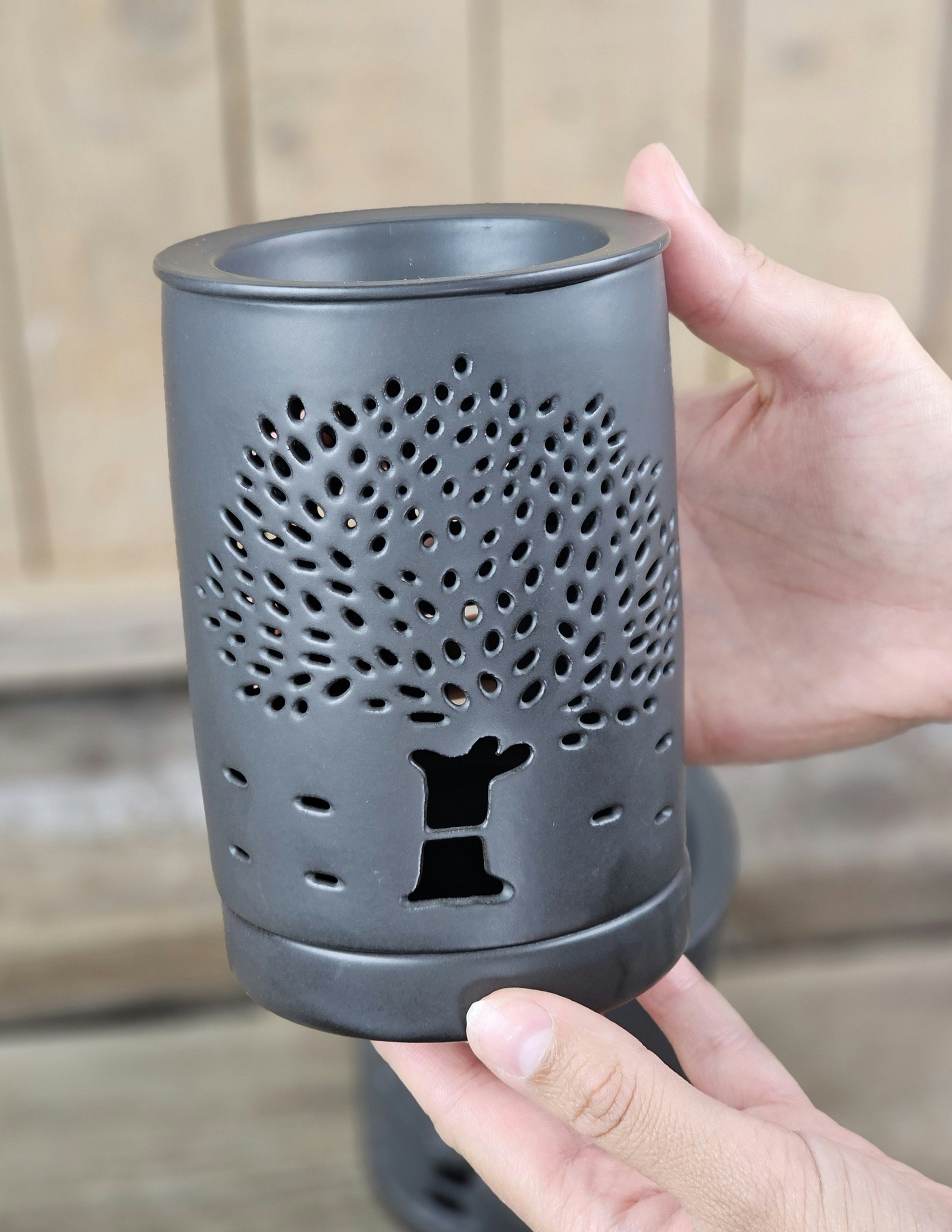 Aromalampa, diffuser svart keramik Tree Of Life