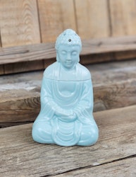 Aromalampa, diffuser ljusblå keramik sitting Buddha