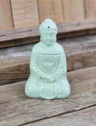 Aromalampa, diffuser ljusgrön keramik sitting Buddha