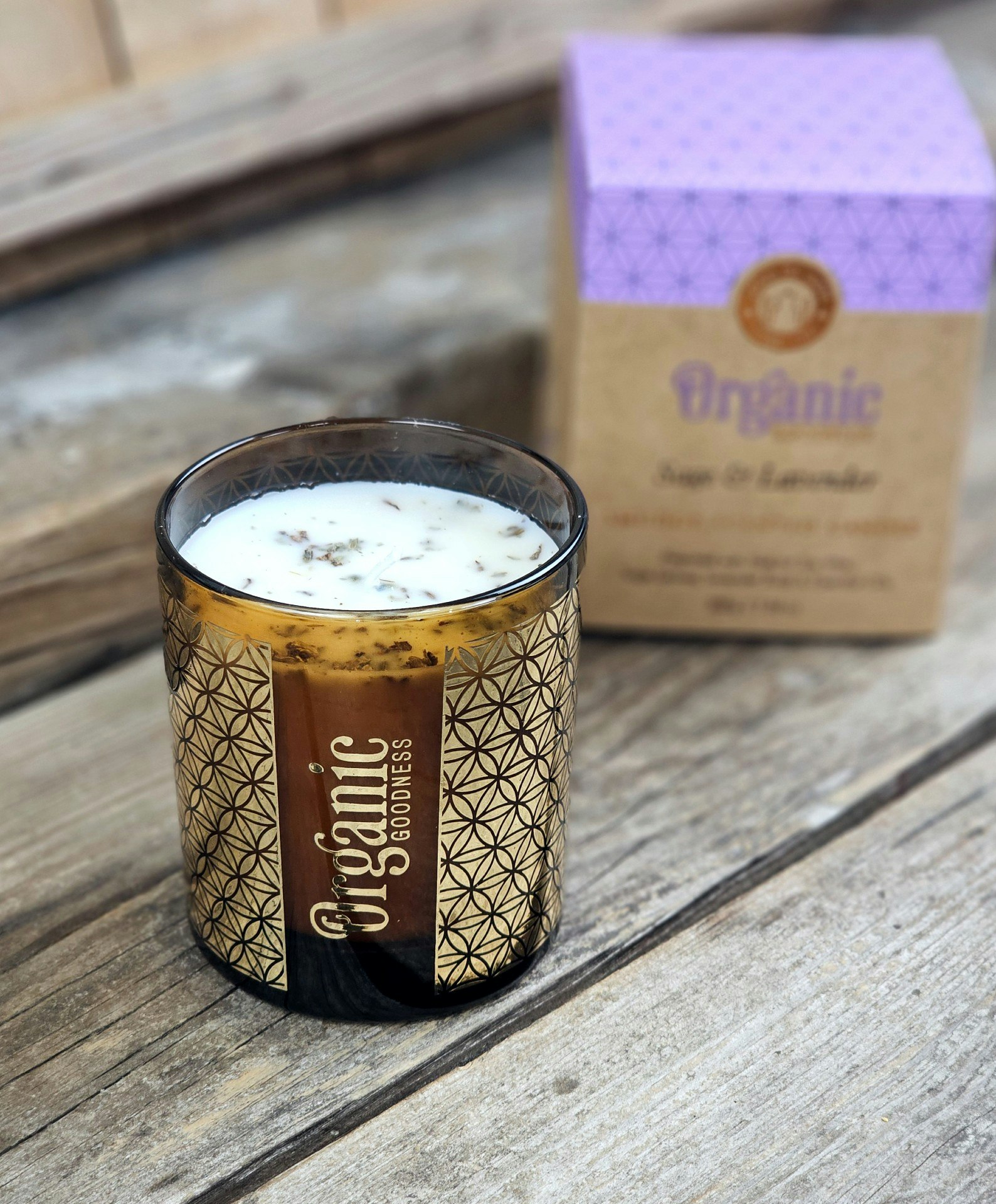 Song Of India - Organic Goodness Sage & Lavender, doftljus 50h