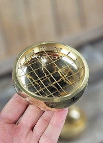 Rökelsebrännare i mässing, guld liten rund
