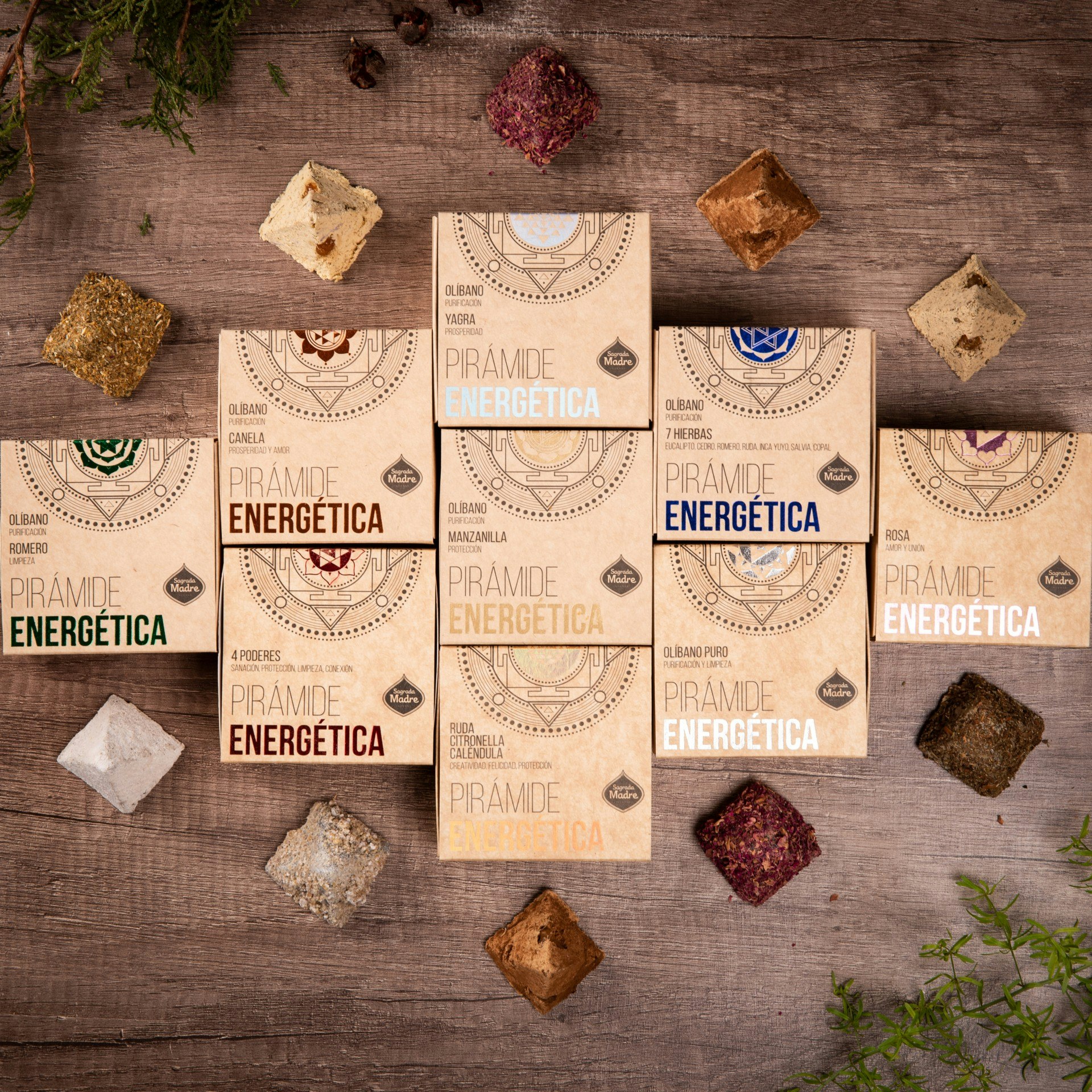 Sagrada Madre - Vinruta, Citronella & Ringblomma, energipyramider