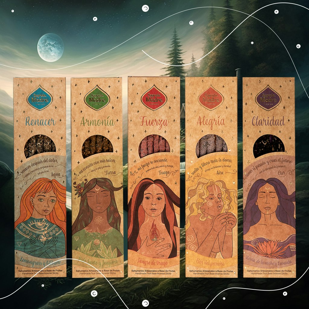 Sagrada Madre -  5 Elements, Earth (Palo Santo & Ingefära) rökelsepinnar