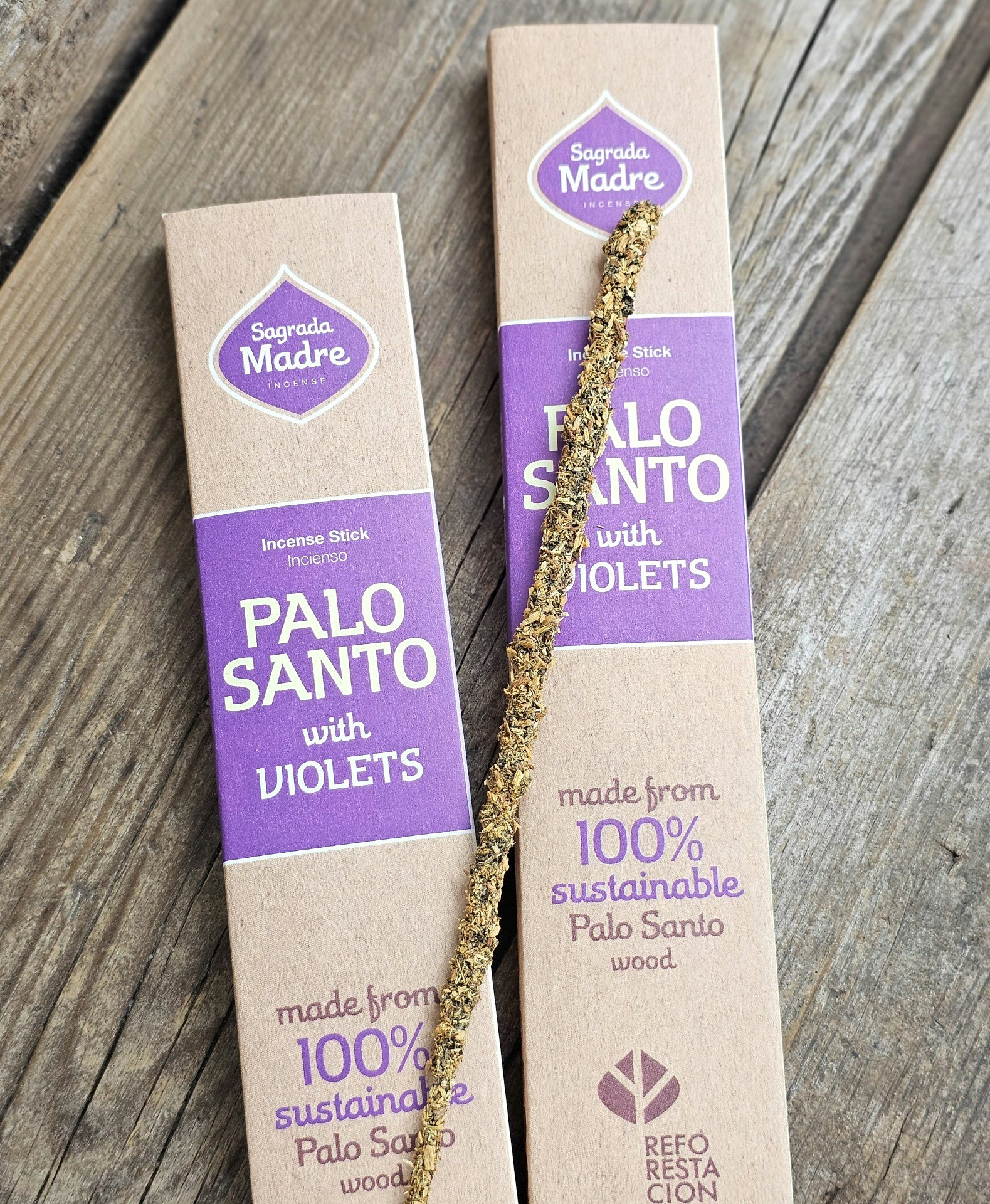 Sagrada Madre - Palo Santo med Viol, rökelsepinnar
