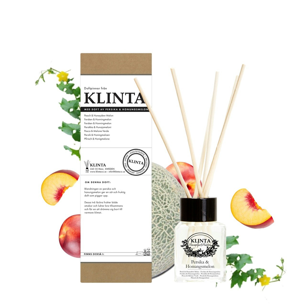 Klinta - Persika & Honungsmelon, doftpinnar