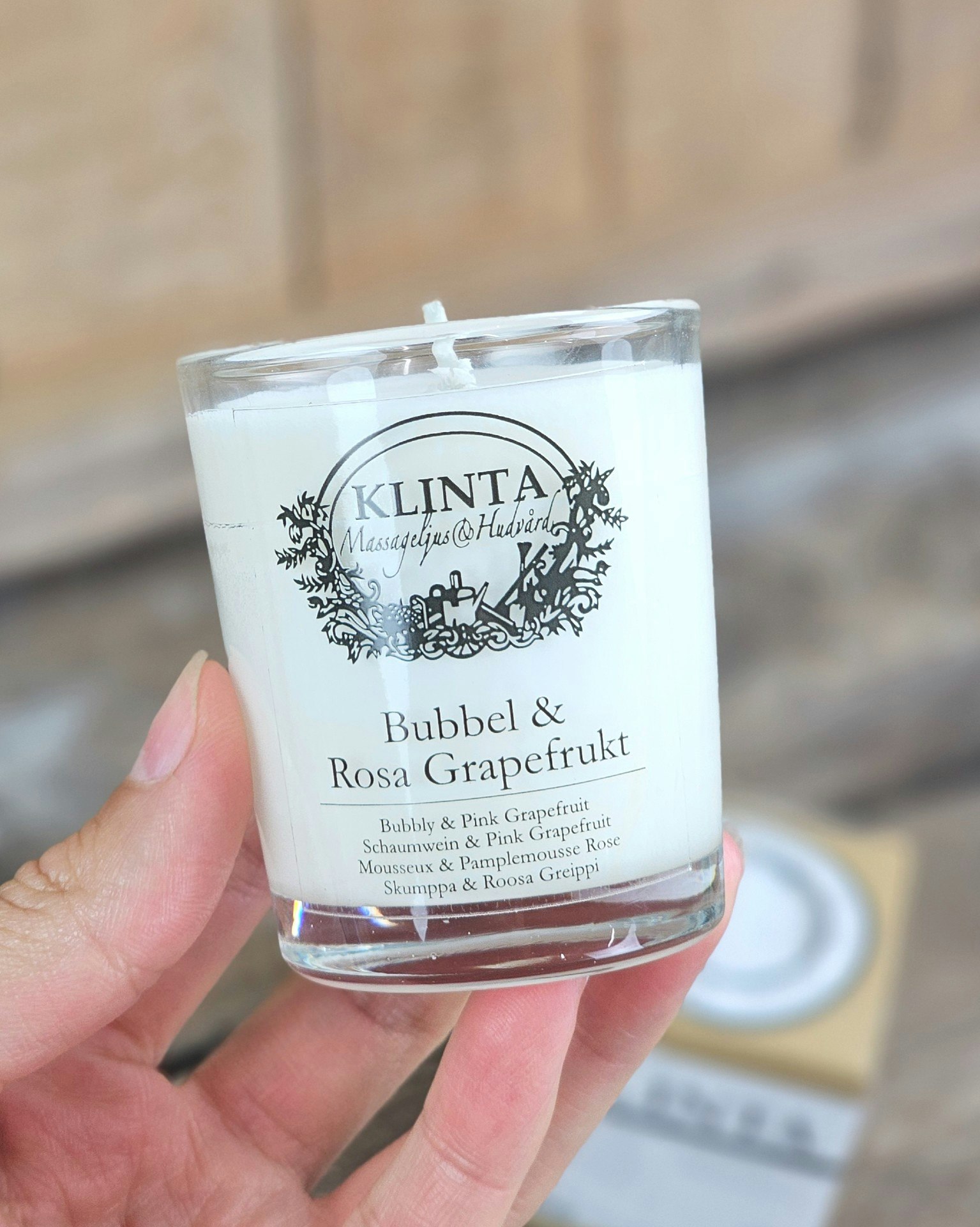Klinta - Bubbel & Rosa Grapefrukt, doft- & massageljus 18h
