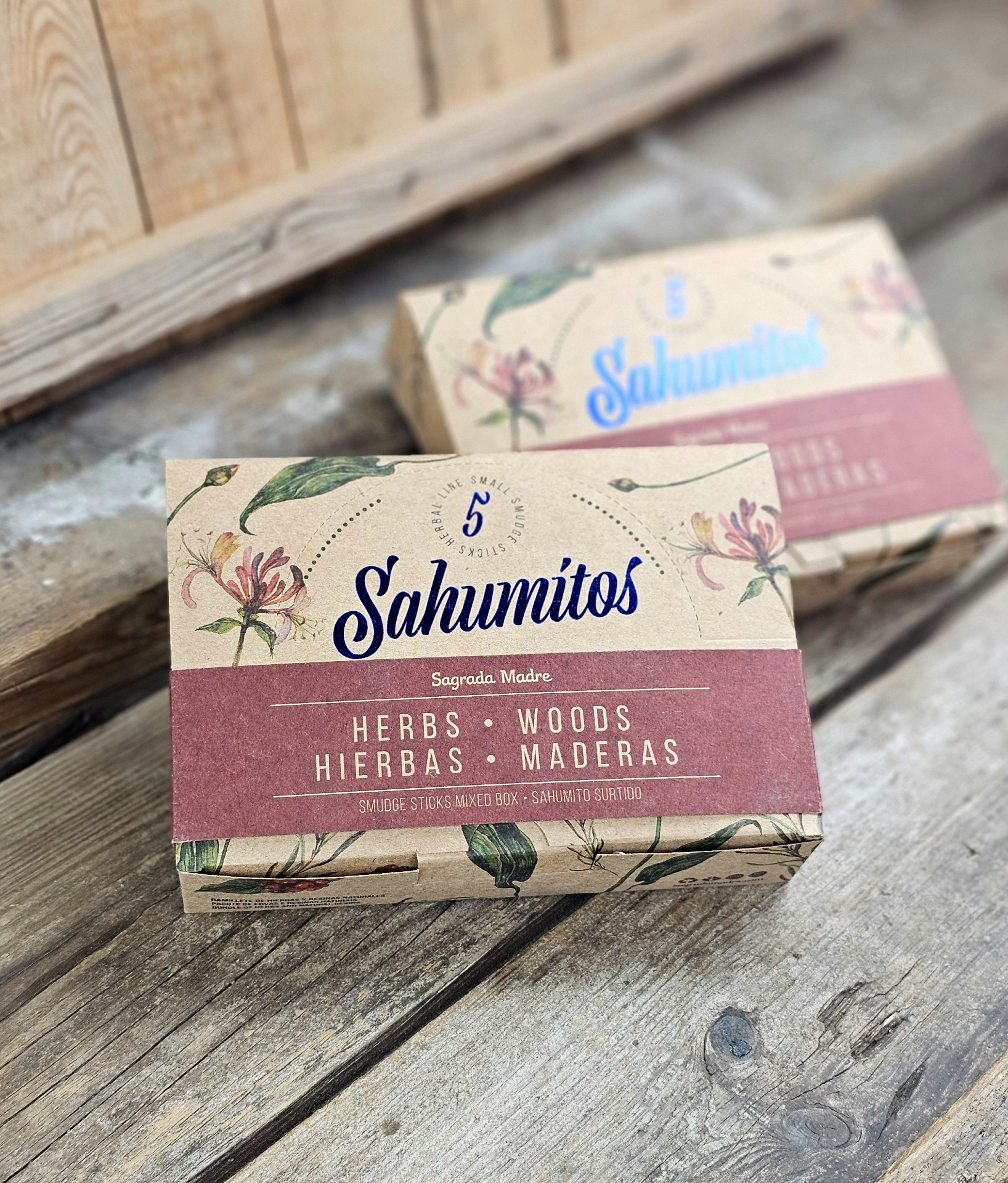 Sagrada Madre Sahumitos - Smudge Box x 5 Herbs & Woods