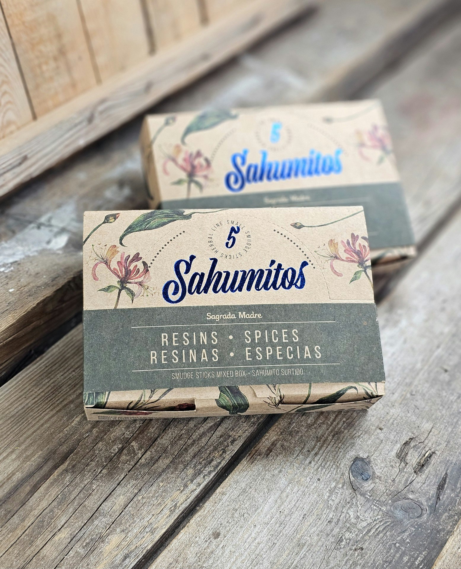 Sagrada Madre Sahumitos - Smudge Box x 5 Resins & Spices