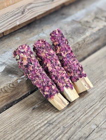 Palo Santo (Heligt trä), smudge med Rosor