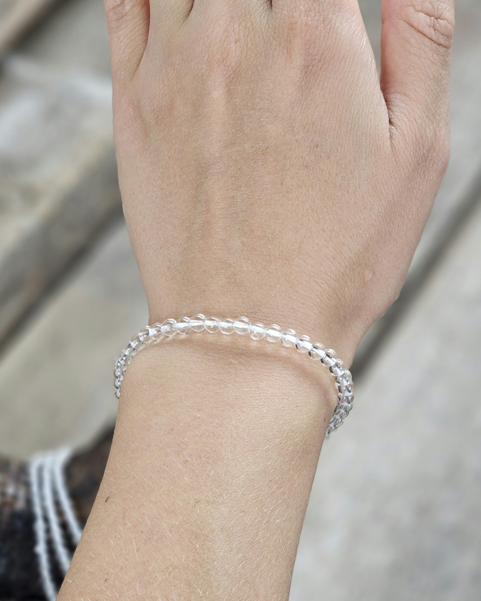 Bergkristall, armband 4mm runda pärlor