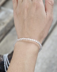 Bergkristall, armband 4mm runda pärlor