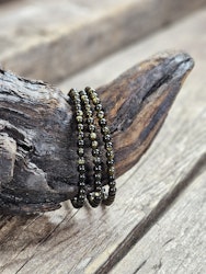 Guldobsidian, armband 4mm runda pärlor