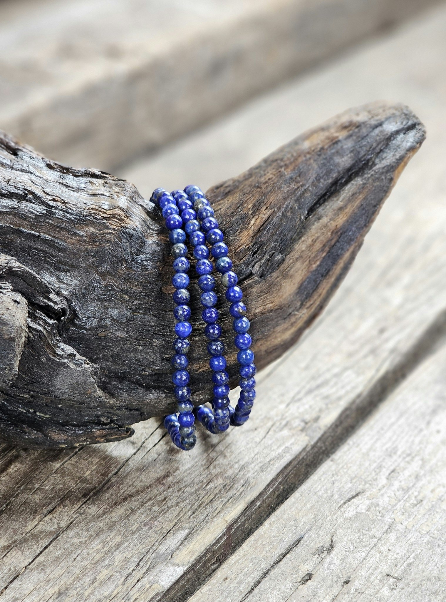 Lapis Lazuli, armband 4mm runda pärlor