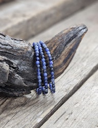Sodalit, armband 4mm runda pärlor