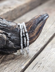 Rutilkvarts (Svart Turmalin i Kvarts), armband 4mm runda pärlor