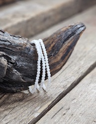 Vit Regnbågsmånsten, armband 4mm runda pärlor