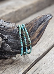 Äkta Turkos, armband 4mm runda pärlor