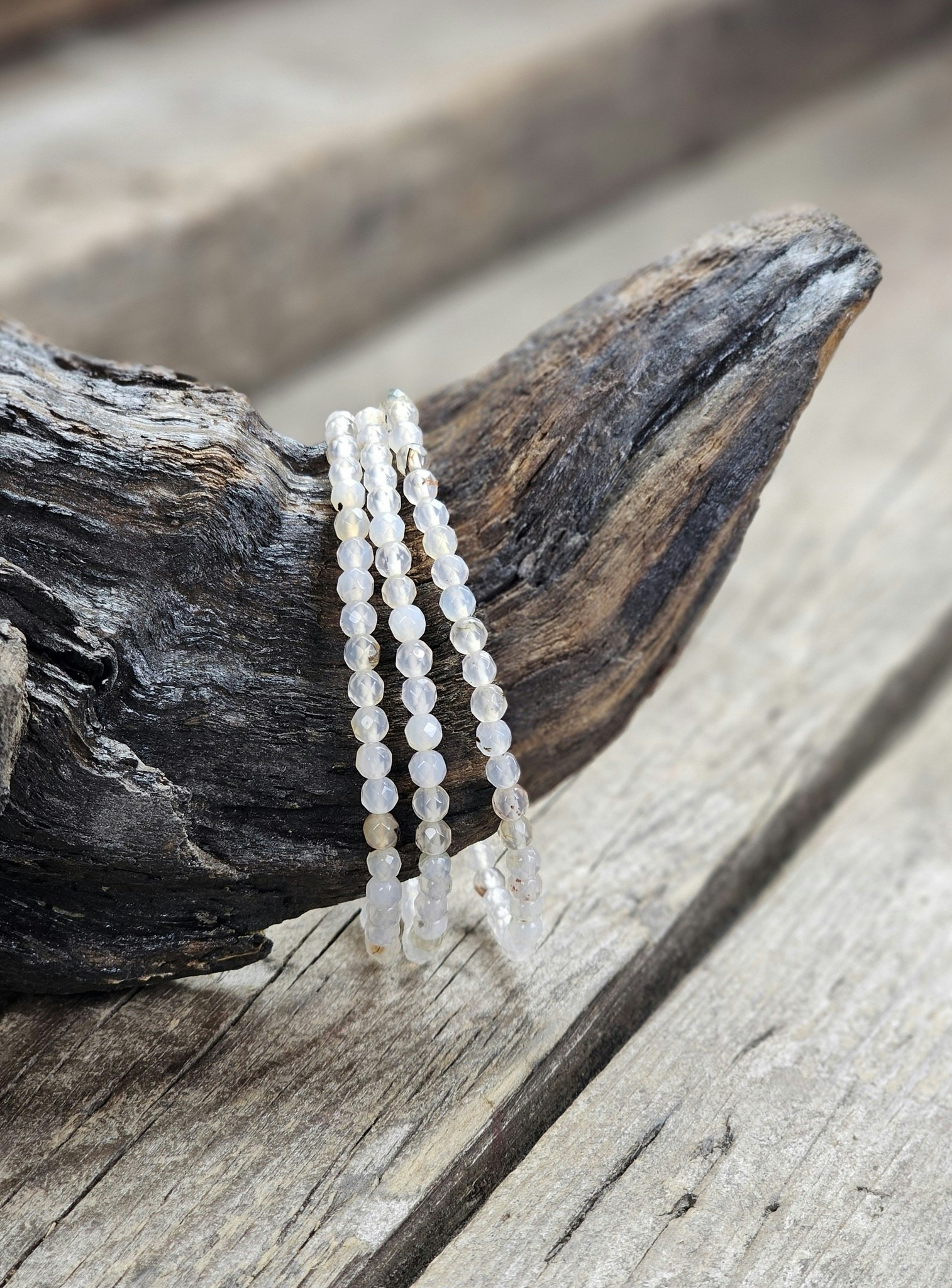 Agat, armband 4mm facetterade pärlor