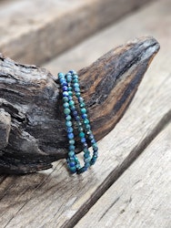 Azurit, armband 4mm facetterade pärlor