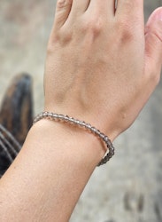 Obsidian, armband 4mm facetterade pärlor