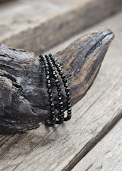 Onyx, armband 4mm facetterade pärlor