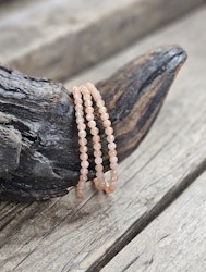 Persikomånsten, armband 4mm facetterade pärlor