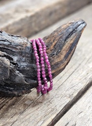 Rubin, armband 4mm facetterade pärlor