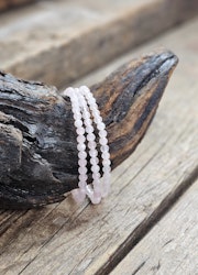 Rosenkvarts, armband 4mm facetterade pärlor