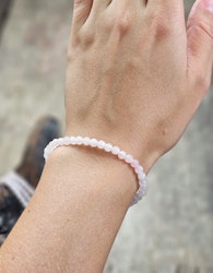 Rosenkvarts, armband 4mm facetterade pärlor