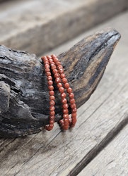 Röd Jaspis, armband 4mm facetterade pärlor