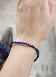 Sodalit, armband 4mm facetterade pärlor
