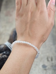 Topas, armband 4mm facetterade pärlor