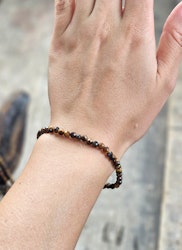 Tigeröga, armband 4mm facetterade pärlor