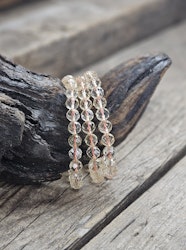 Naturlig Citrin, armband 8mm facetterade pärlor