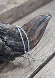 Apatit, armband 3mm facetterade pärlor macramé