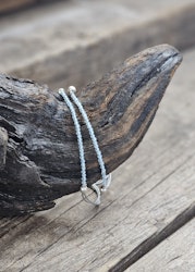 Blå Topas, armband 3mm facetterade pärlor macramé