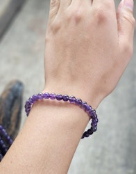 Ametist, armband 6mm runda pärlor
